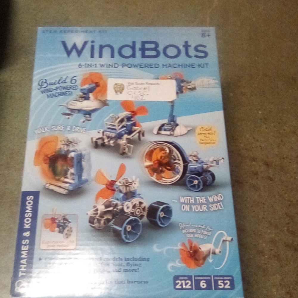 WindBots 6-in-1 Wind-Powered Machine Kit - Blue and Orange